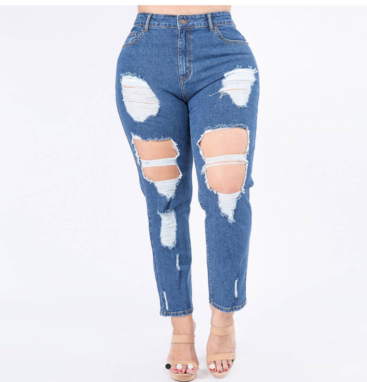 American Bazi High Waist Boyfriend Jeans