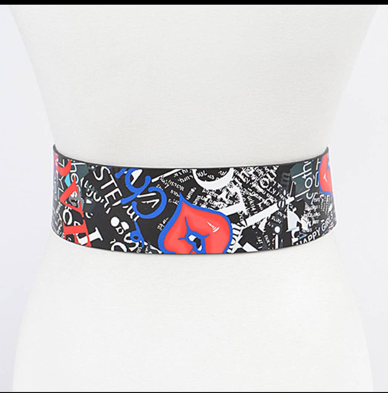 Multicolor Wide Graffiti Belt