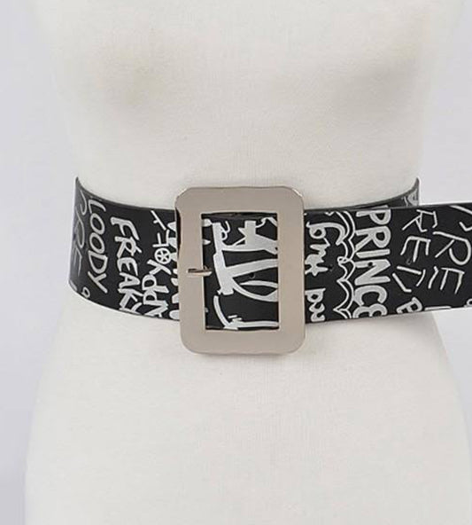 Black Graffiti Belt